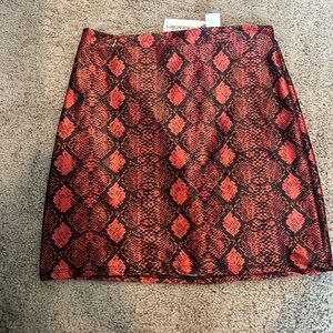 Snakeskin mini skirt